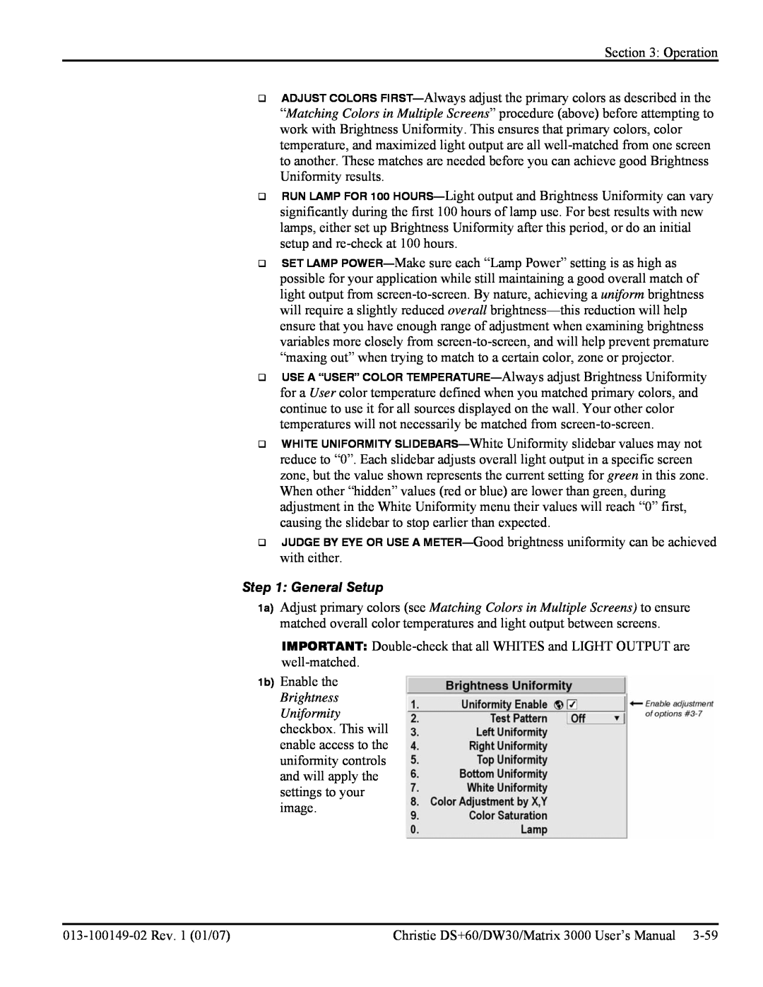 Texas Instruments MATRIX 3000, DW30 user manual General Setup 