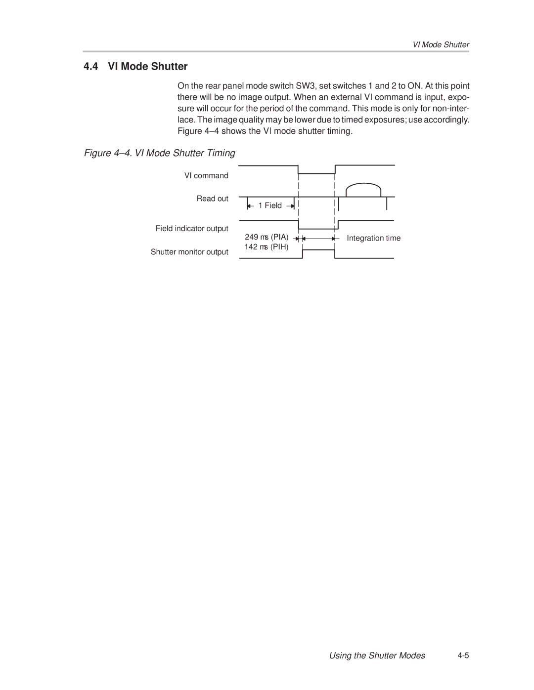 Texas Instruments MC-780PIx manual ±4. VI Mode Shutter Timing 