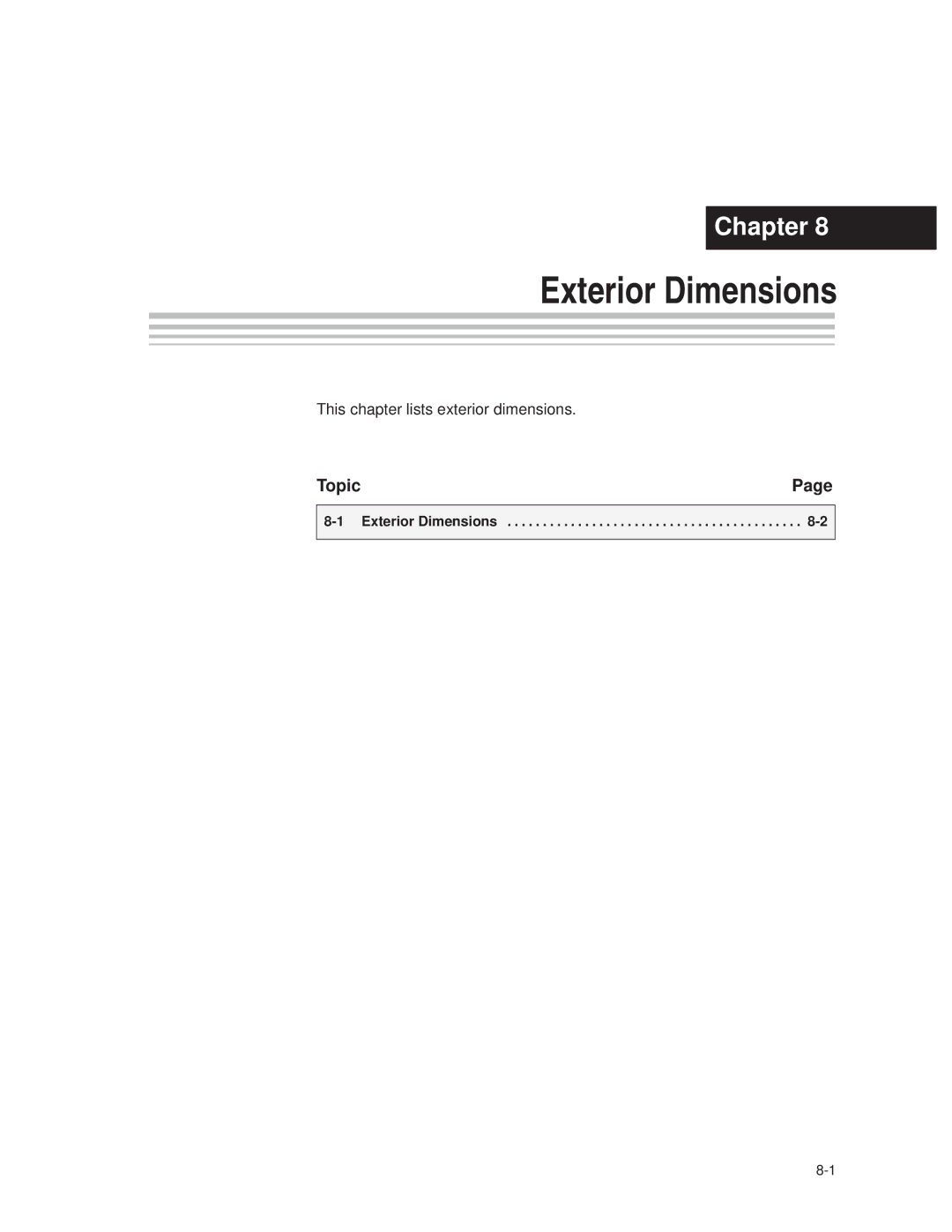 Texas Instruments MC-780PIx manual Exterior Dimensions, Topic 