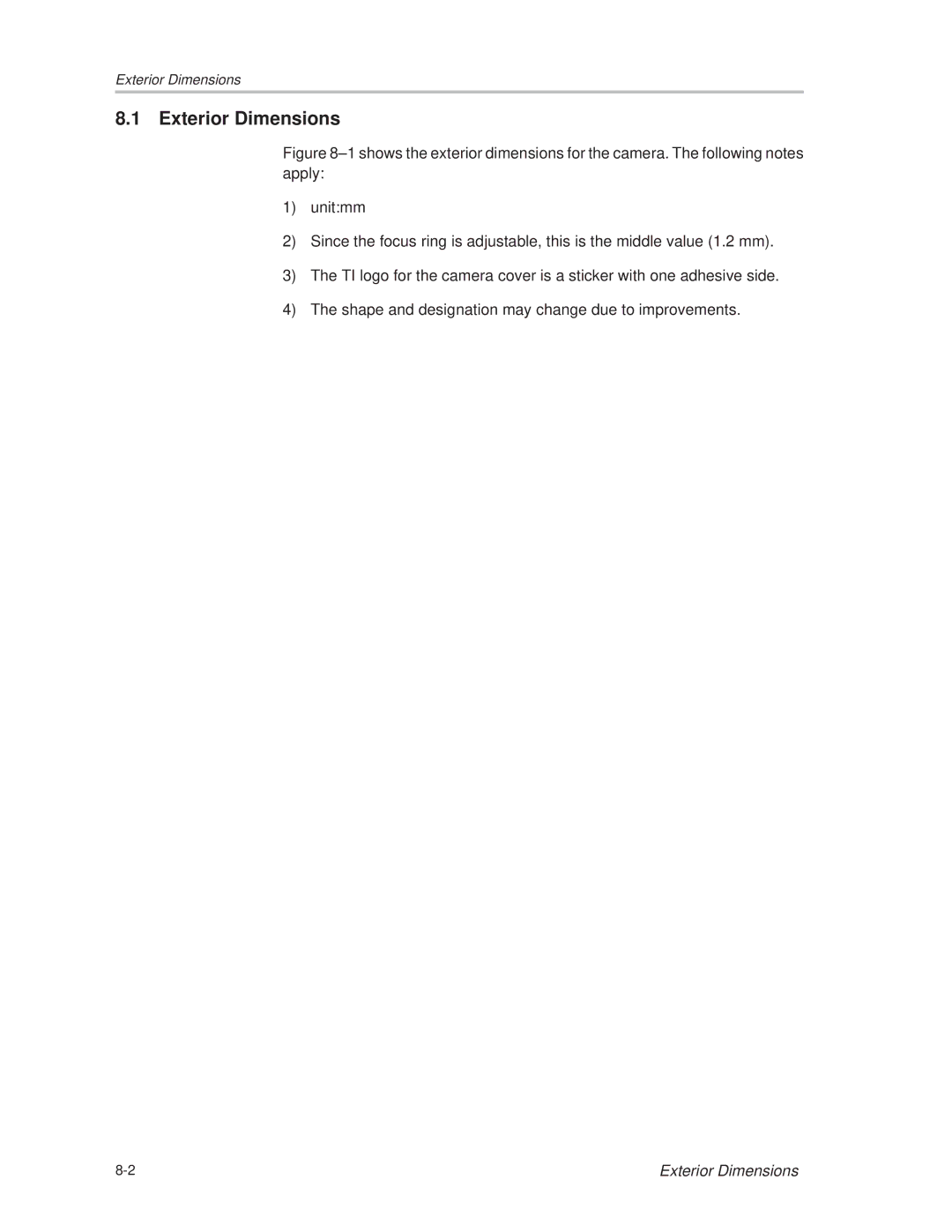 Texas Instruments MC-780PIx manual Exterior Dimensions 