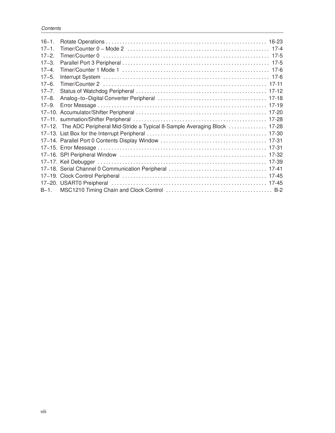 Texas Instruments MSC1210 manual 16−1 