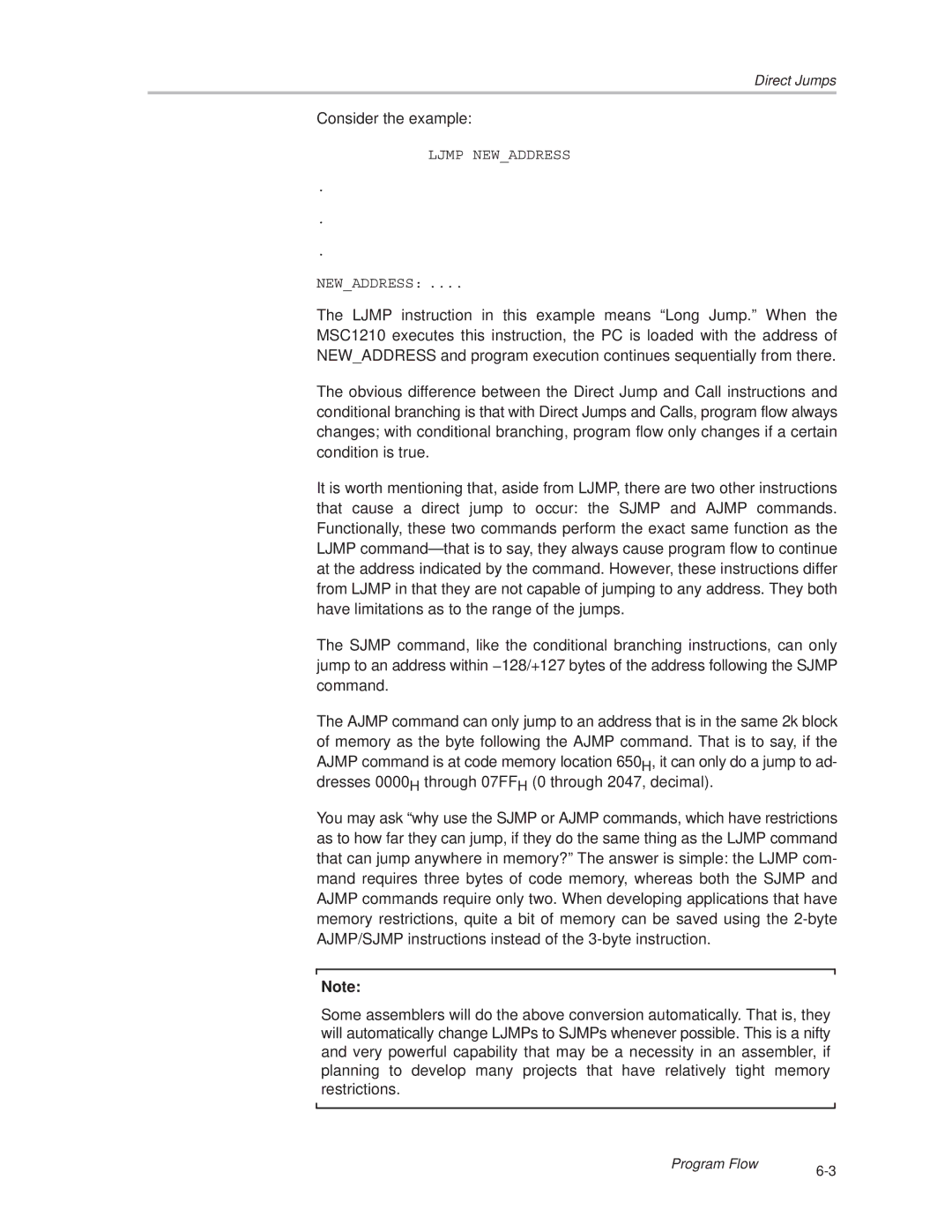 Texas Instruments MSC1210 manual Consider the example 