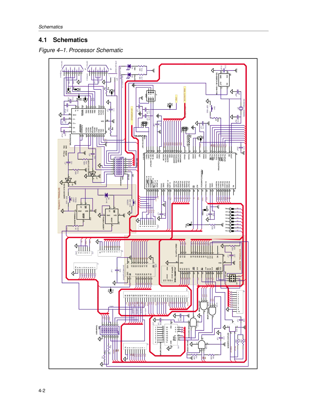 Texas Instruments MSC1211 manual Schematics, Processor Schematic 