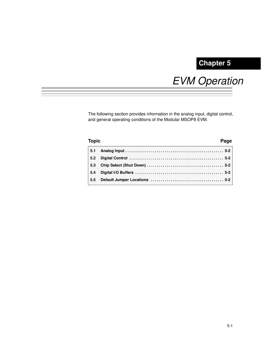 Texas Instruments MSOP8 manual EVM Operation 