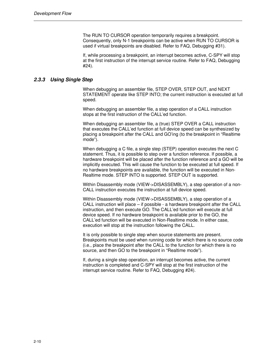 Texas Instruments MSP-FET430 manual Using Single Step 