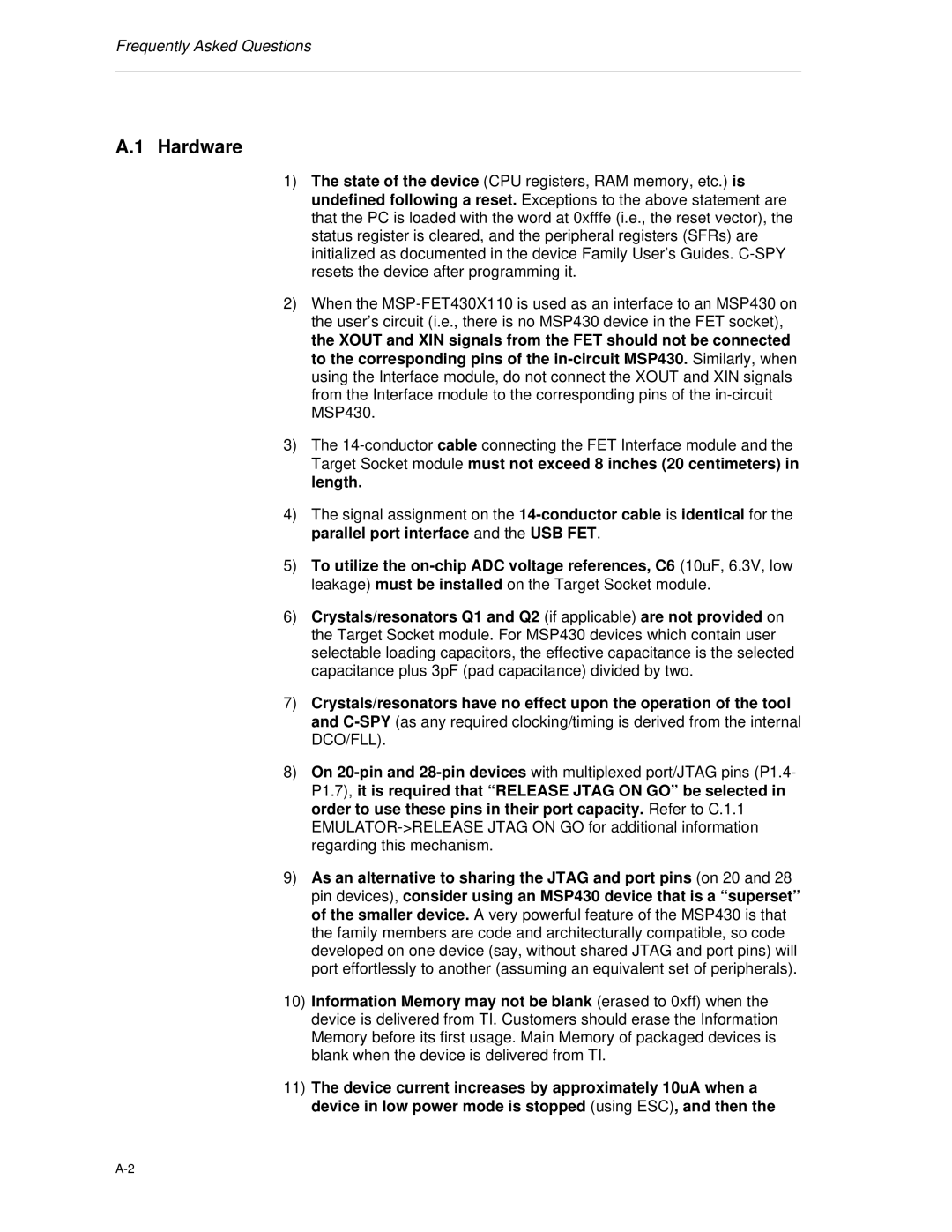 Texas Instruments MSP-FET430 manual Hardware 