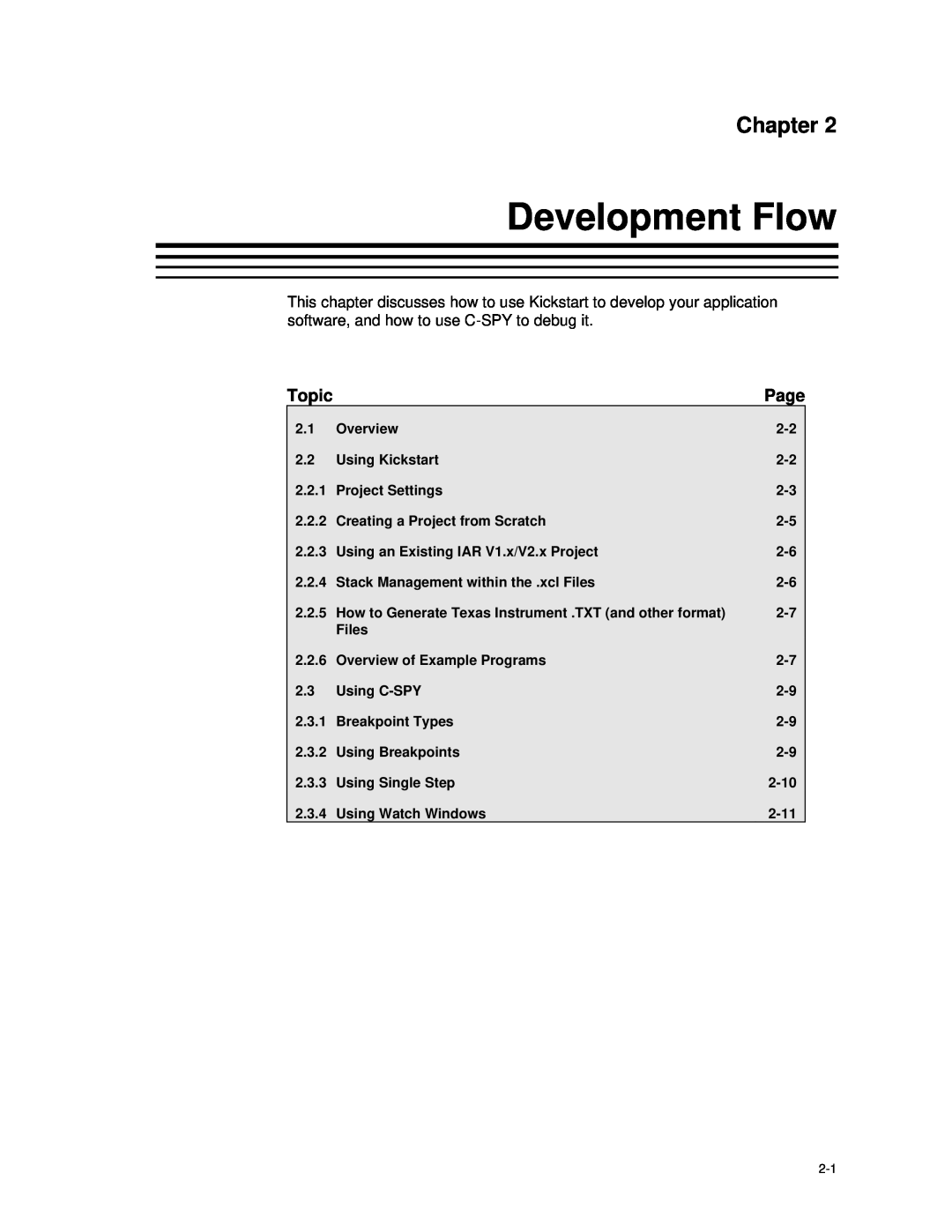 Texas Instruments MSP-FET430 manual Development Flow, Chapter 