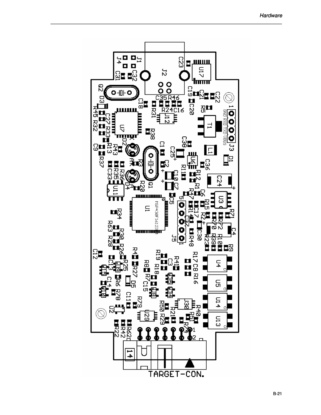 Texas Instruments MSP-FET430 manual Hardware, B-21 
