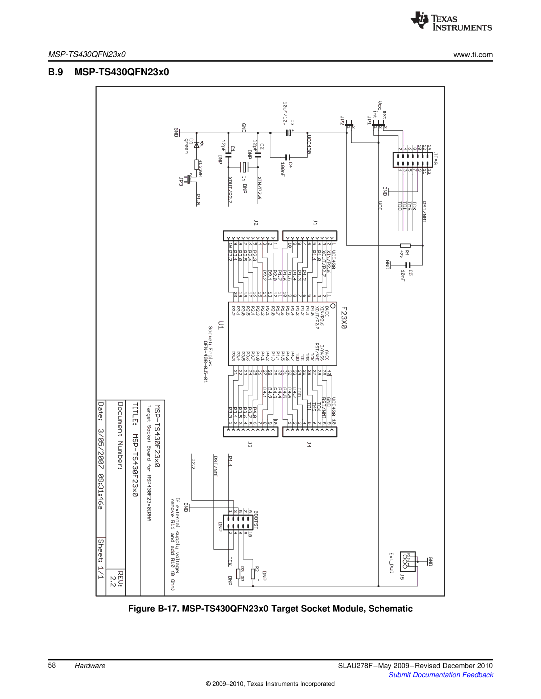 Texas Instruments MSP430 manual MSP-TS430QFN23x0 