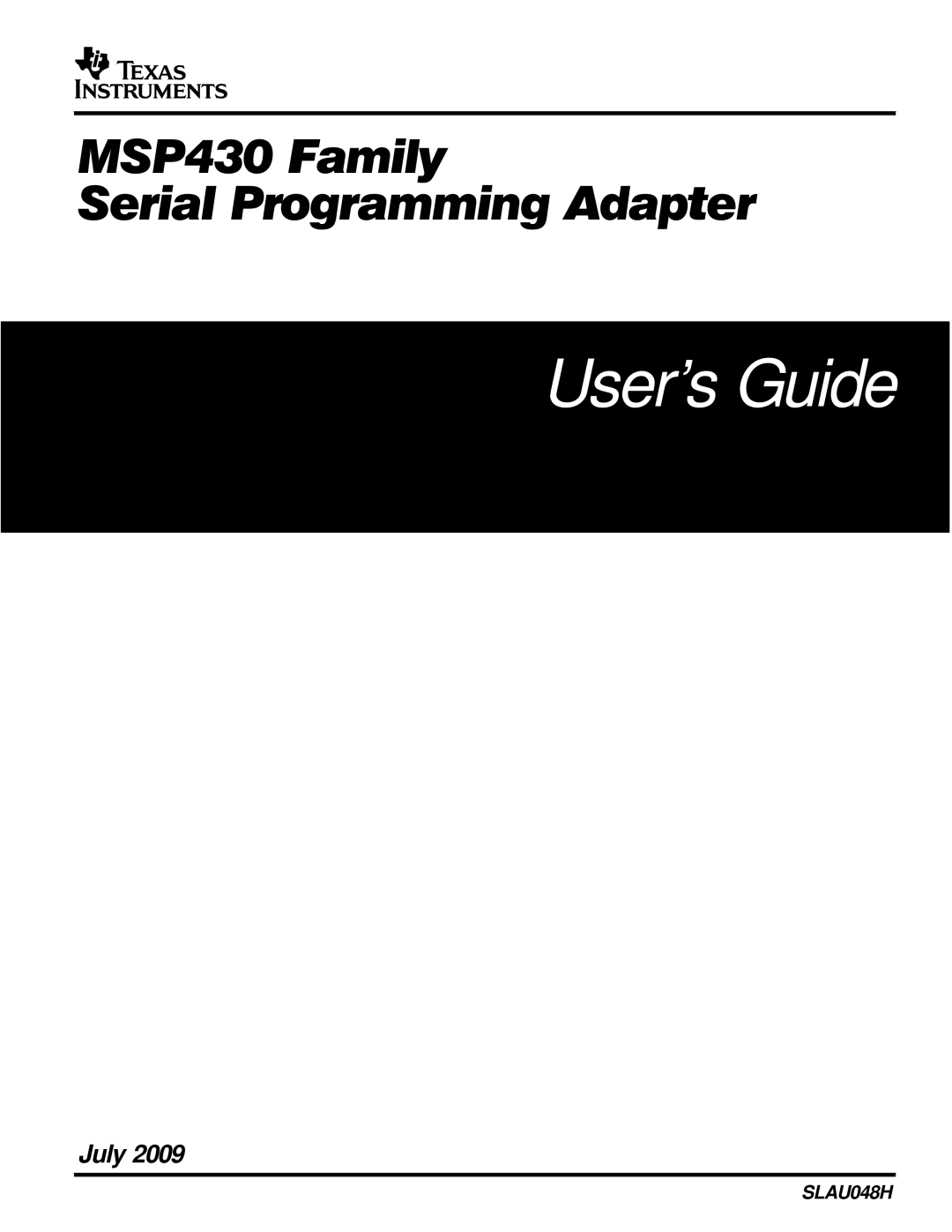 Texas Instruments MSP430 manual User’s Guide 