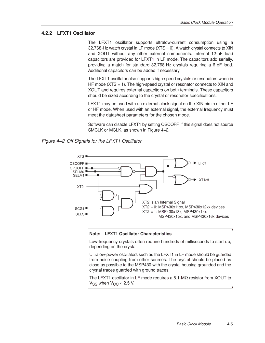 Texas Instruments MSP430x1xx manual 2. Off Signals for the LFXT1 Oscillator 