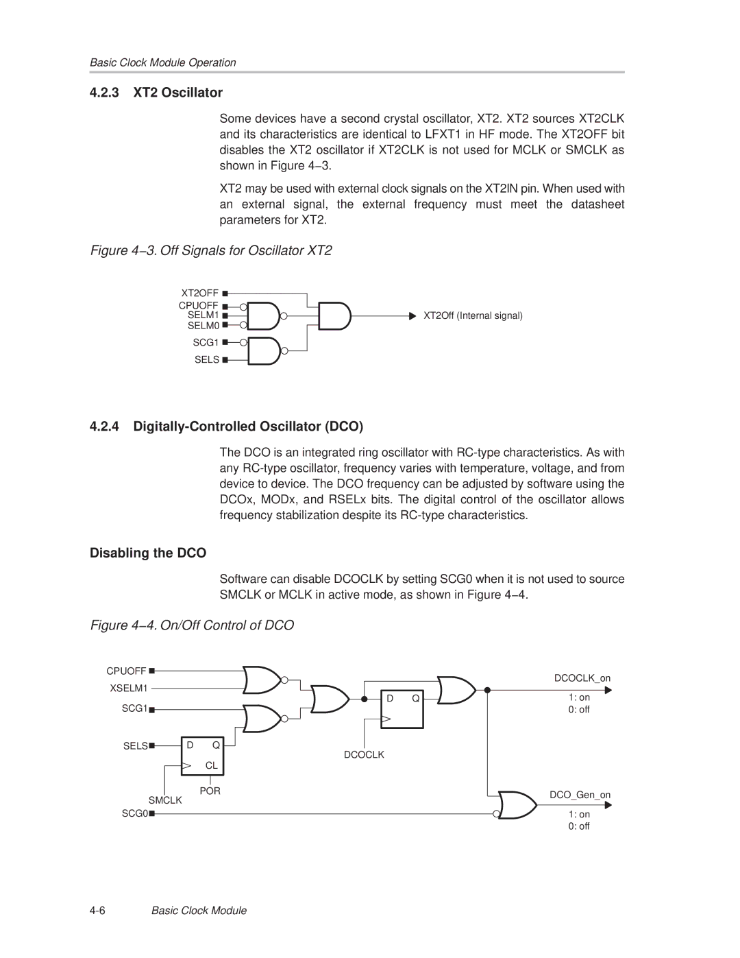 Texas Instruments MSP430x1xx manual 3 XT2 Oscillator, Digitally-Controlled Oscillator DCO, Disabling the DCO 