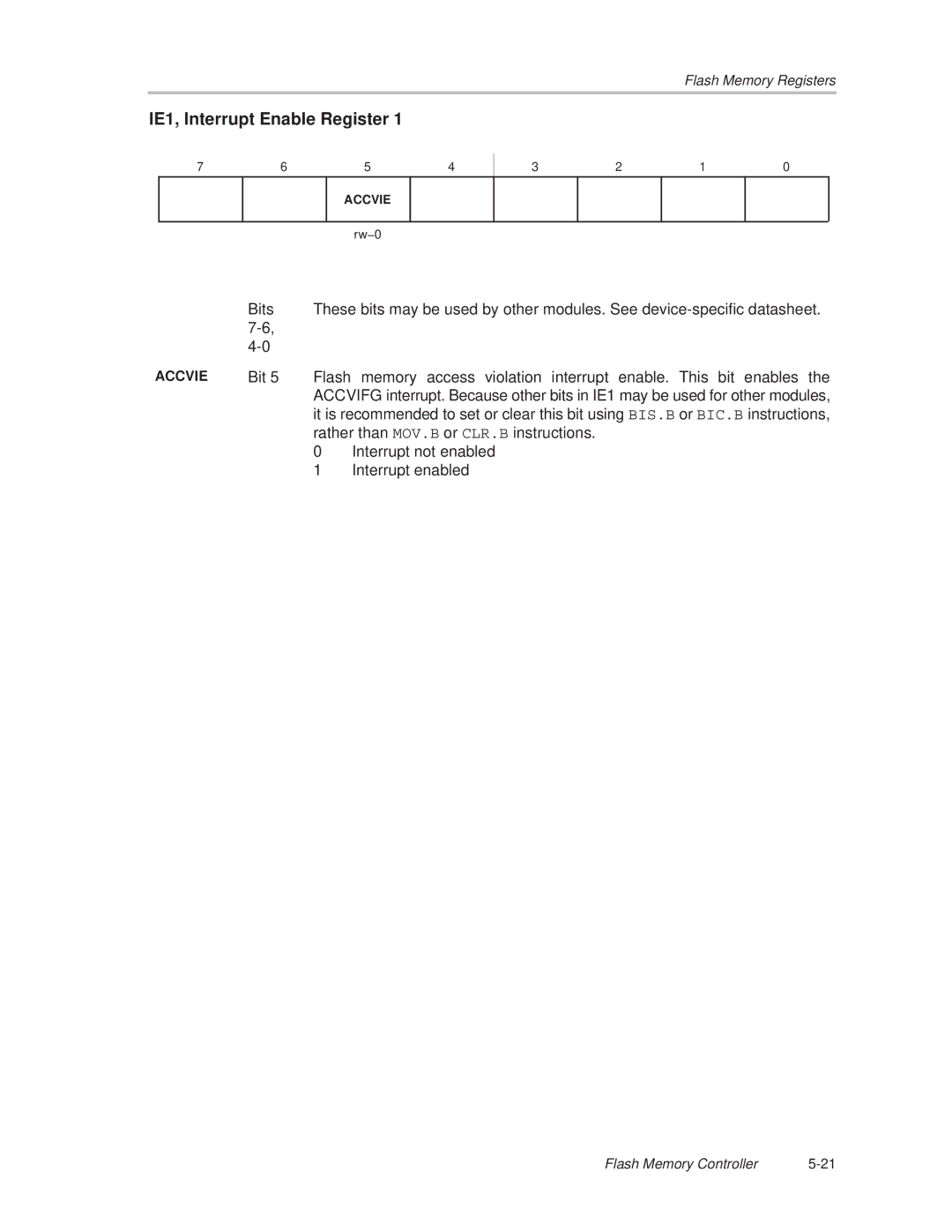 Texas Instruments MSP430x1xx manual Rather than MOV.B or CLR.B instructions 