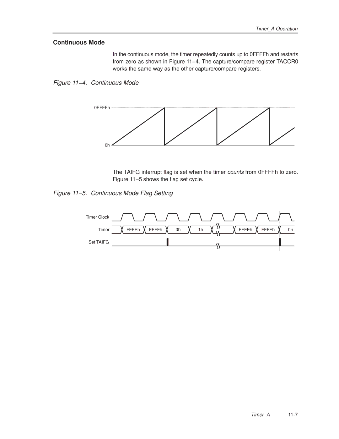 Texas Instruments MSP430x1xx manual 4. Continuous Mode 