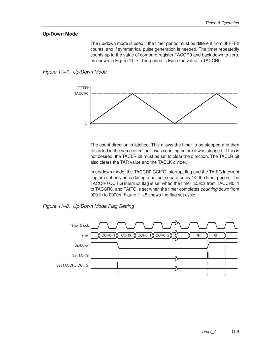 Texas Instruments MSP430x1xx manual 7. Up/Down Mode 