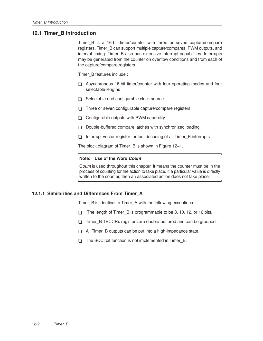 Texas Instruments MSP430x1xx manual TimerB Introduction, Similarities and Differences From TimerA 