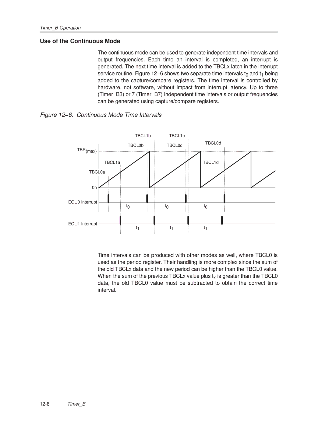 Texas Instruments MSP430x1xx manual 12-8TimerB 