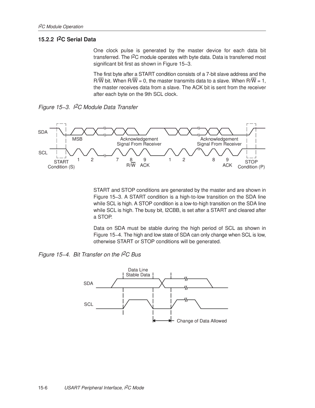 Texas Instruments MSP430x1xx manual 15.2.2 I2C Serial Data, 3. I 2C Module Data Transfer 