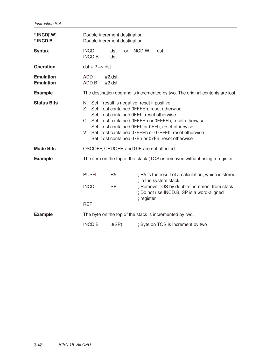 Texas Instruments MSP430x1xx manual Incd.B 