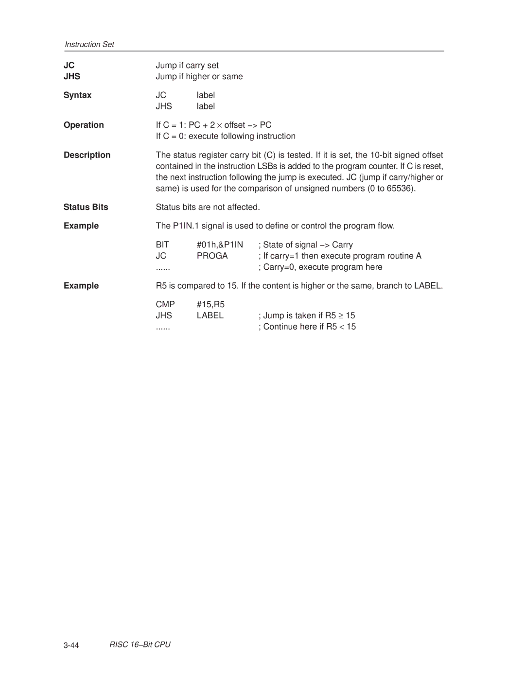 Texas Instruments MSP430x1xx manual Jhs 