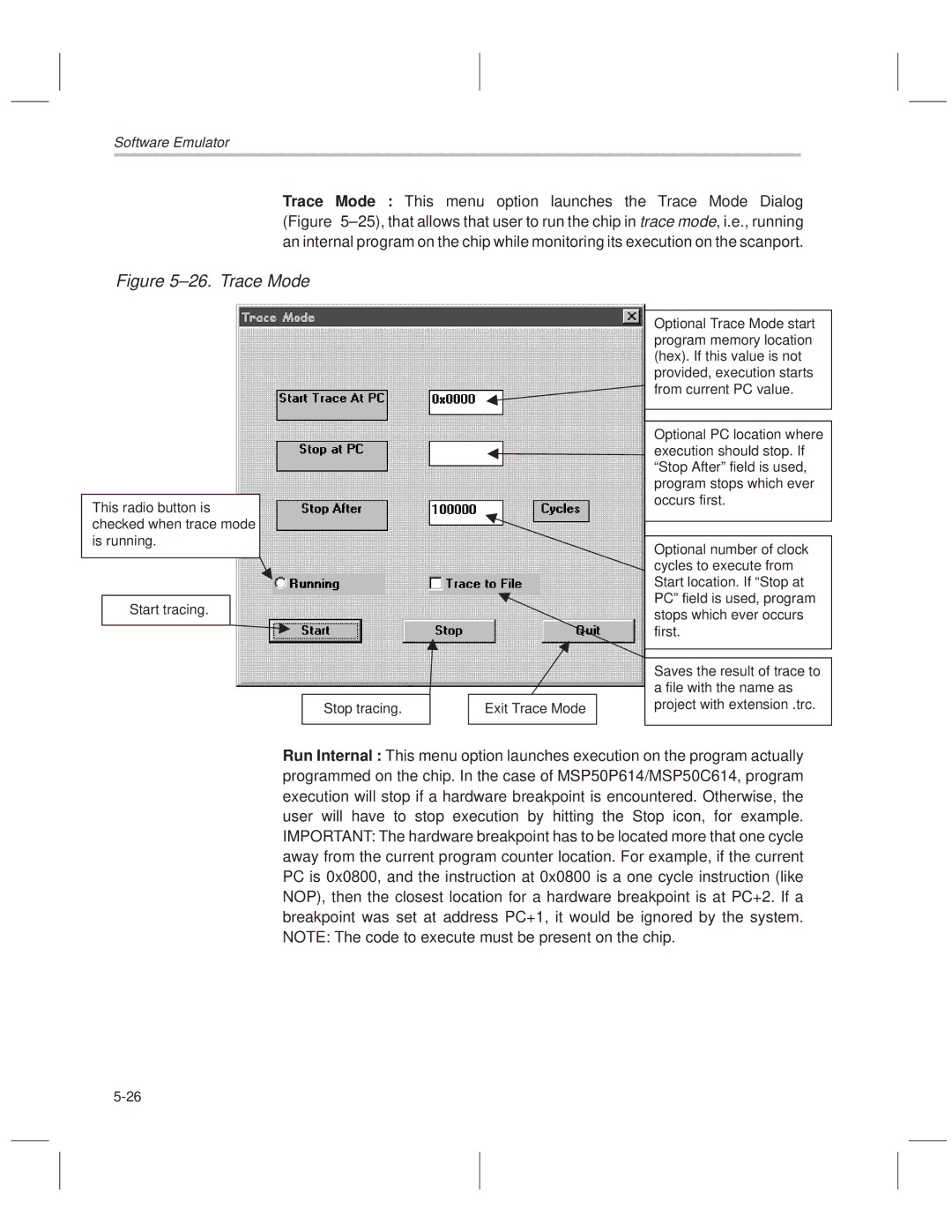 Texas Instruments MSP50C614 manual ±26. Trace Mode 