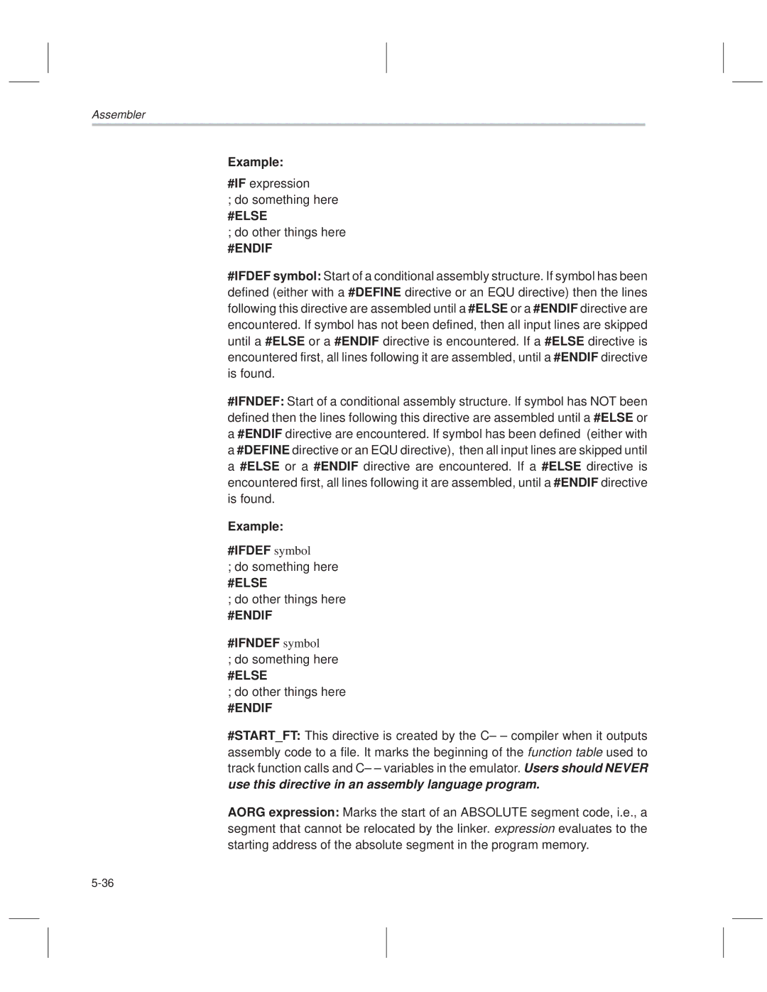 Texas Instruments MSP50C614 manual #Else, #Endif, Example #IFDEF symbol, #IFNDEF symbol 