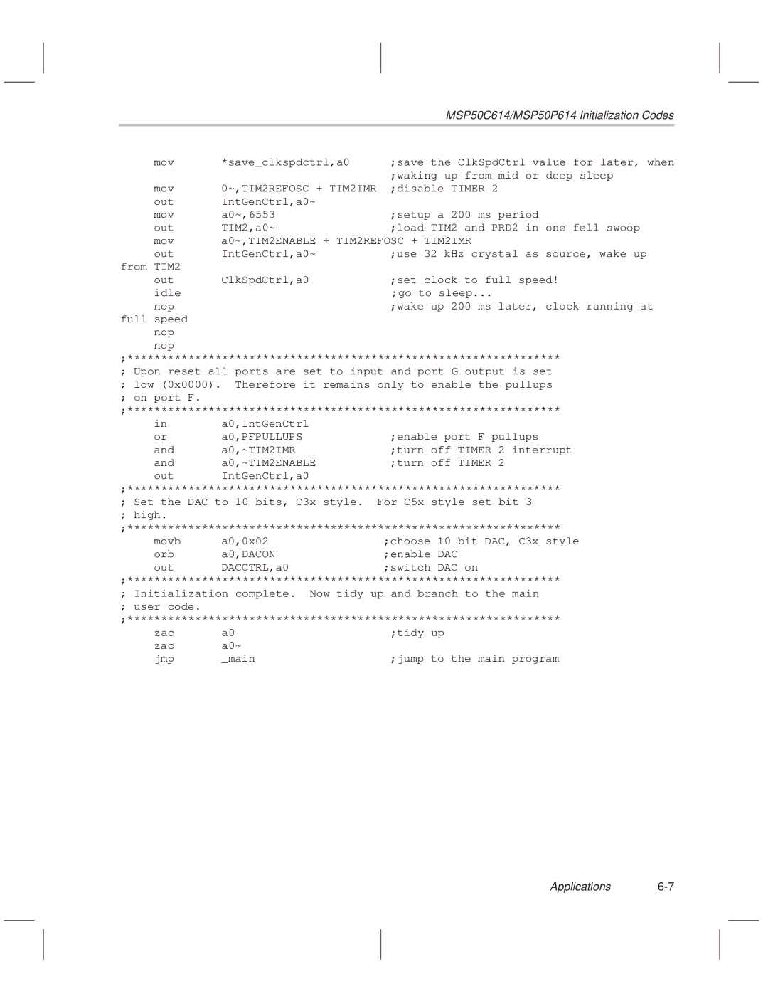 Texas Instruments MSP50C614 manual ~,TIM2REFOSC + TIM2IMR 