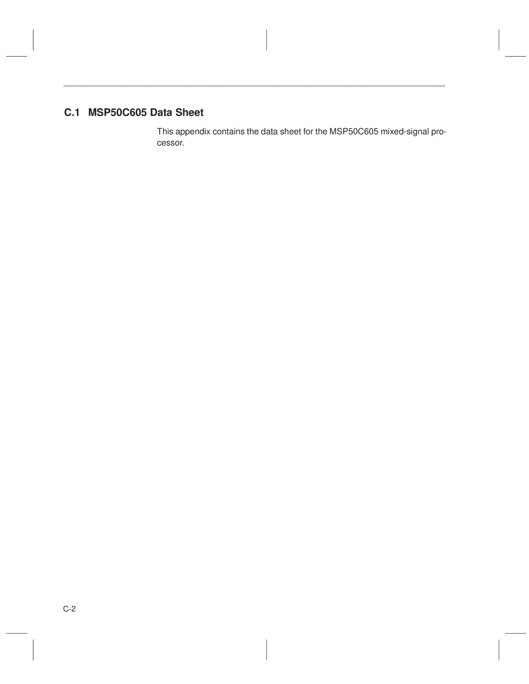 Texas Instruments MSP50C614 manual MSP50C605 Data Sheet 