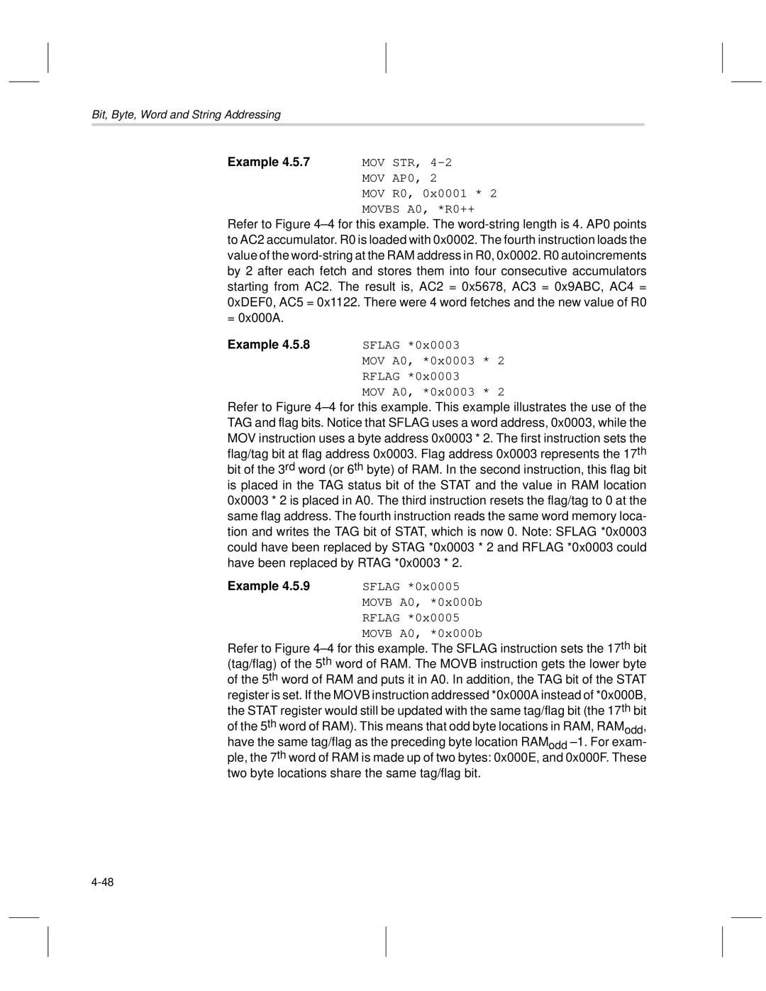 Texas Instruments MSP50C6xx manual Rflag 