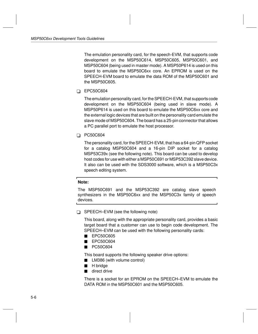 Texas Instruments manual MSP50C6xx Development Tools Guidelines 