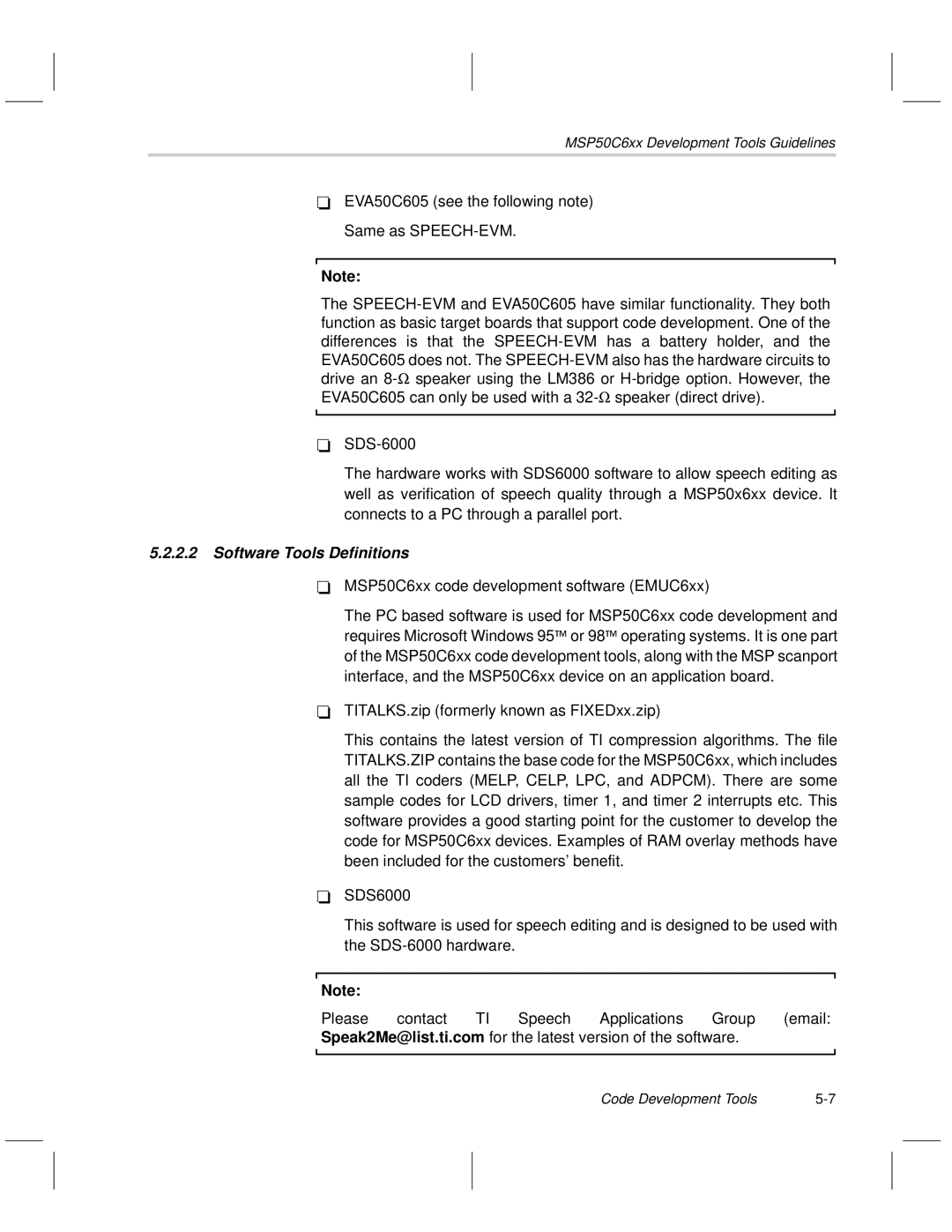 Texas Instruments MSP50C6xx manual Software Tools-Definitions 
