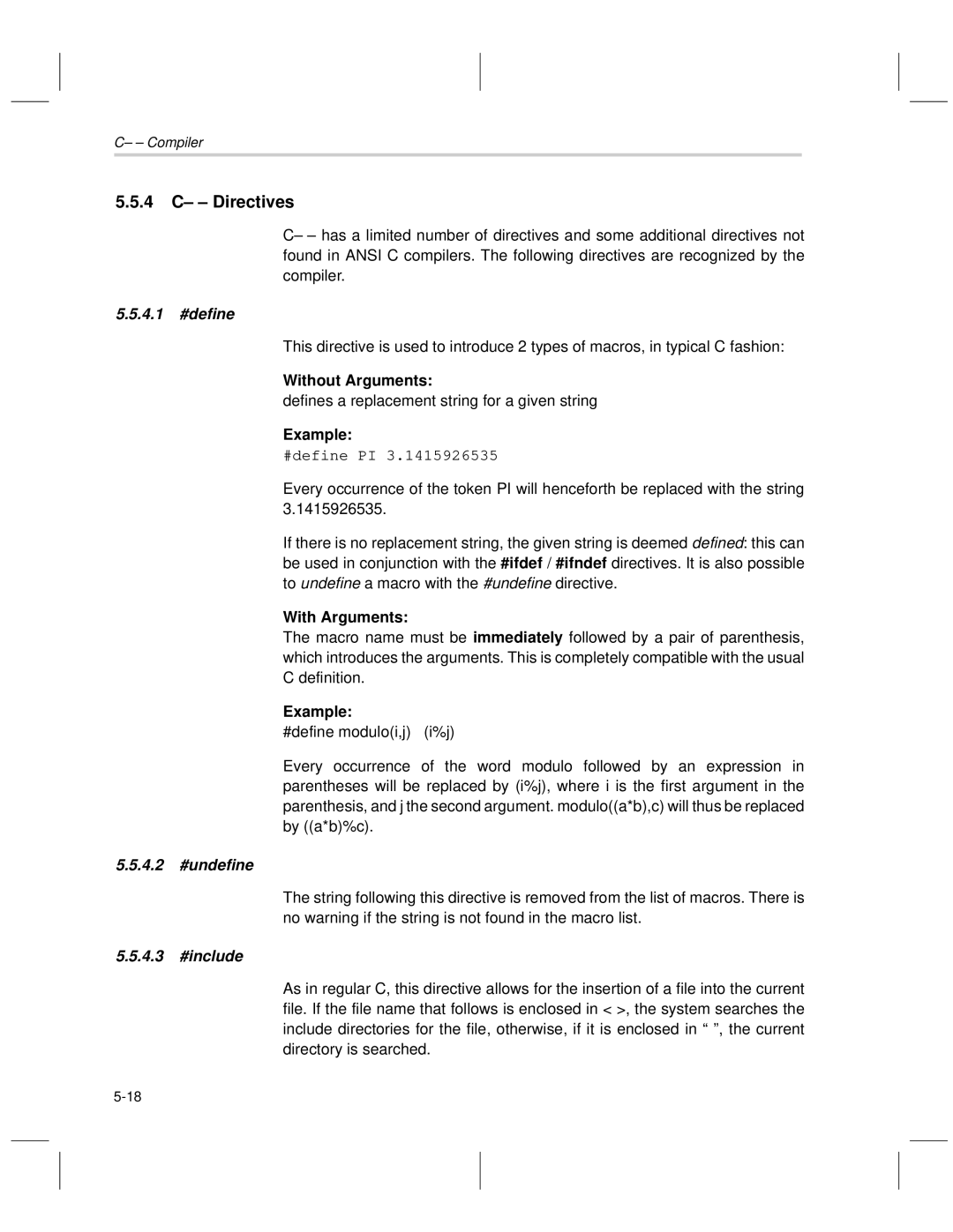 Texas Instruments MSP50C6xx Directives, Without Arguments, Defines a replacement string for a given string, With Arguments 