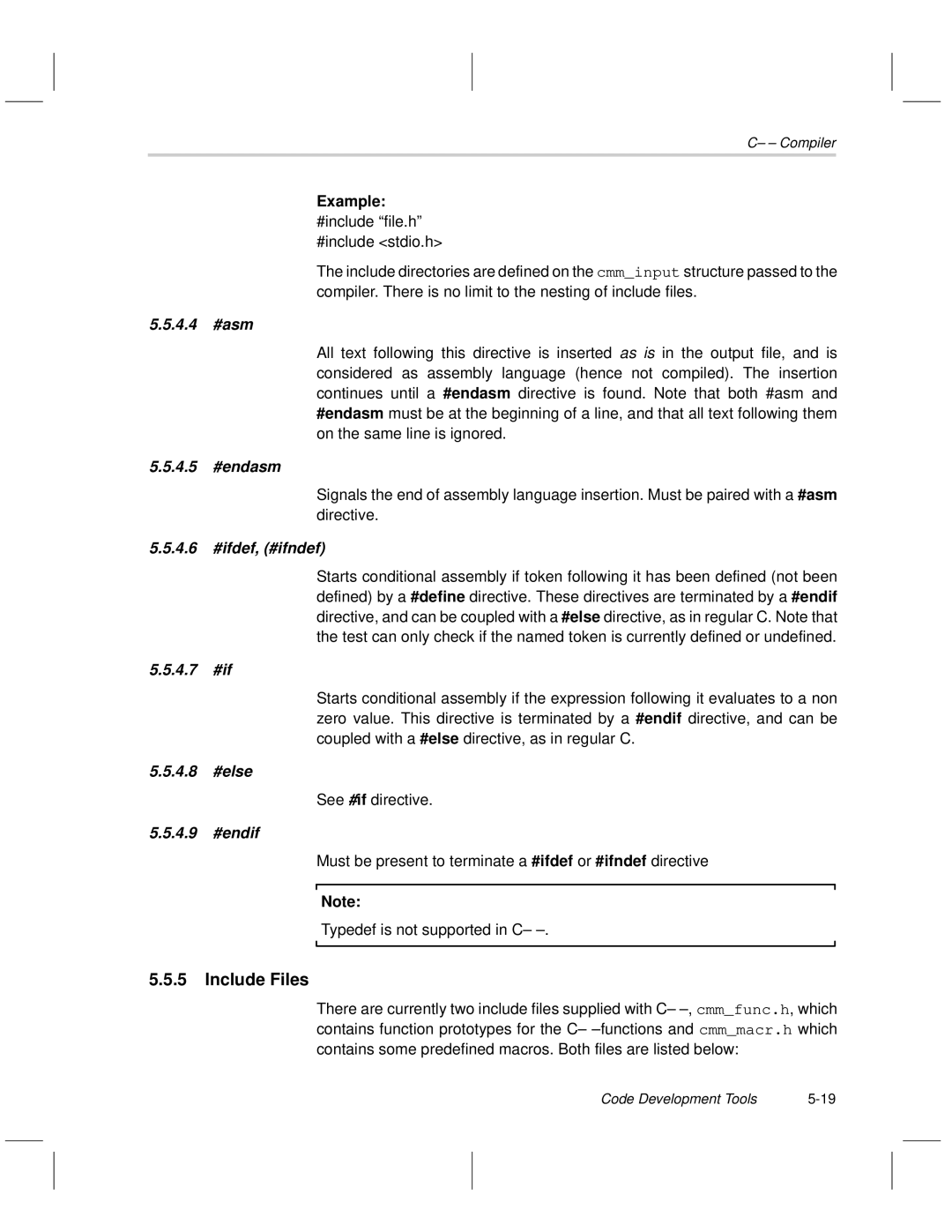 Texas Instruments MSP50C6xx manual Include Files, See #if directive 