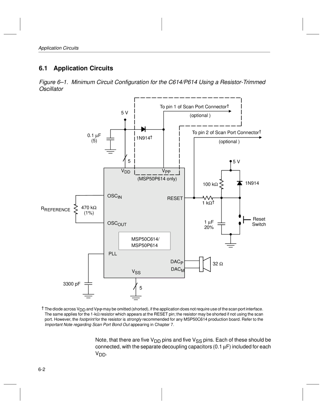 Texas Instruments MSP50C6xx manual Application Circuits 