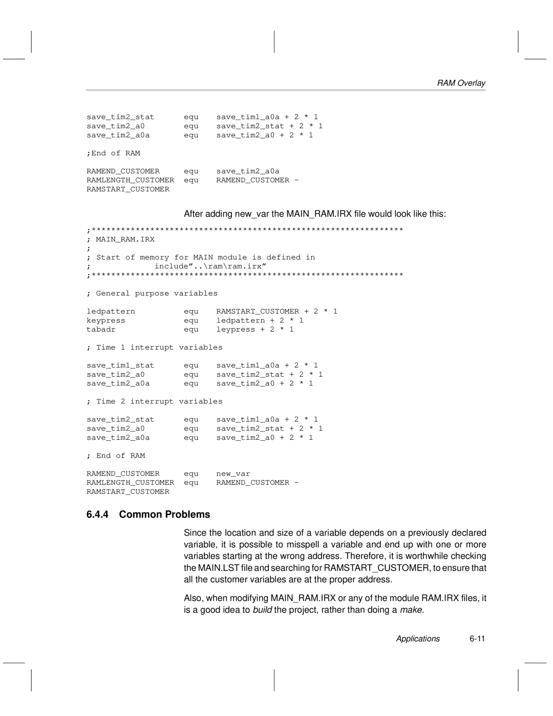 Texas Instruments MSP50C6xx manual Common Problems, Applications 