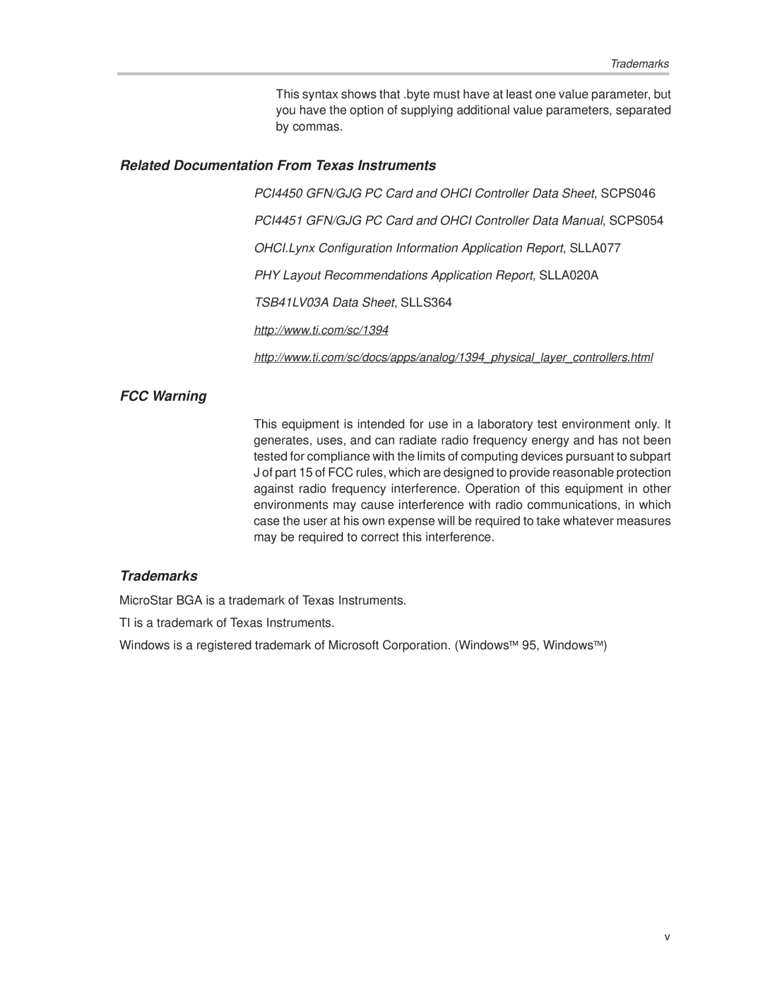 Texas Instruments PCI445X manual Related Documentation From Texas Instruments 