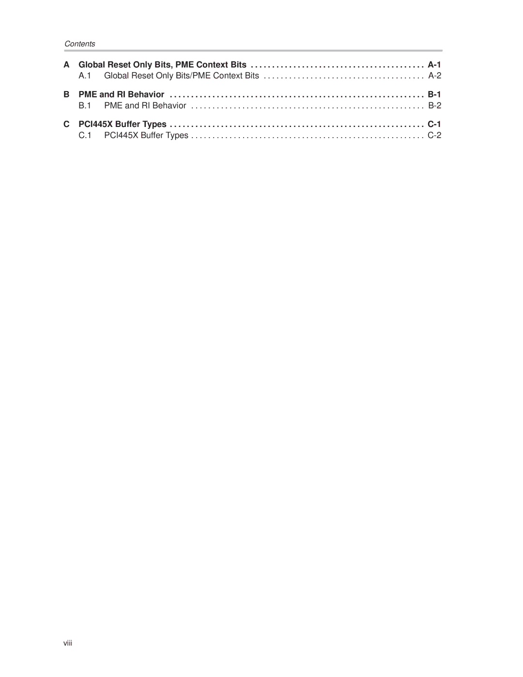 Texas Instruments PCI445X manual Viii 