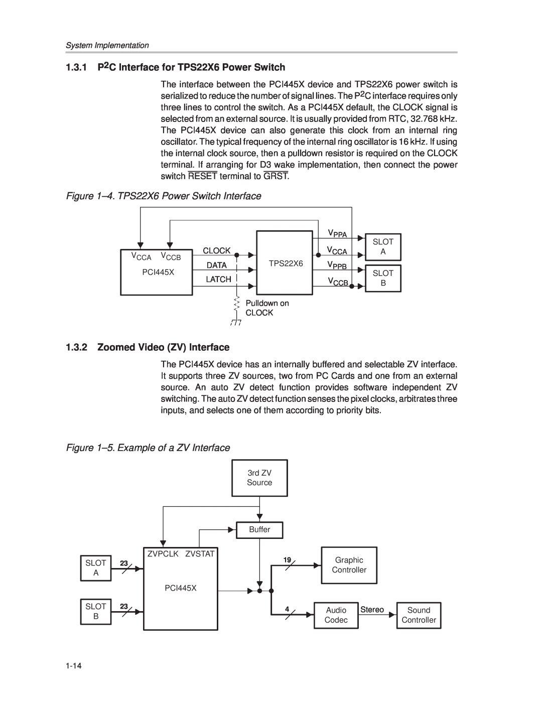 Texas Instruments PCI445X manual 1.3.1 P2C Interface for TPS22X6 Power Switch, ±4. TPS22X6 Power Switch Interface 