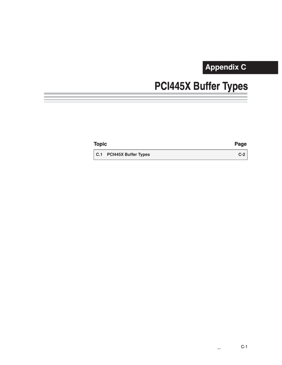 Texas Instruments manual PCI445X Buffer Types, Appendix C, Topic, Page 