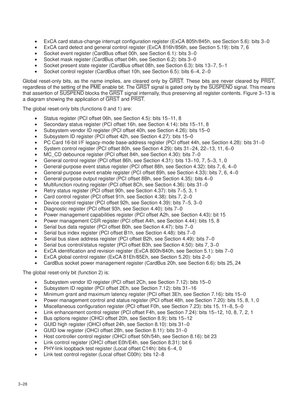 Texas Instruments PCI7411, PCI7611, PCI7621, PCI7421 manual 28 