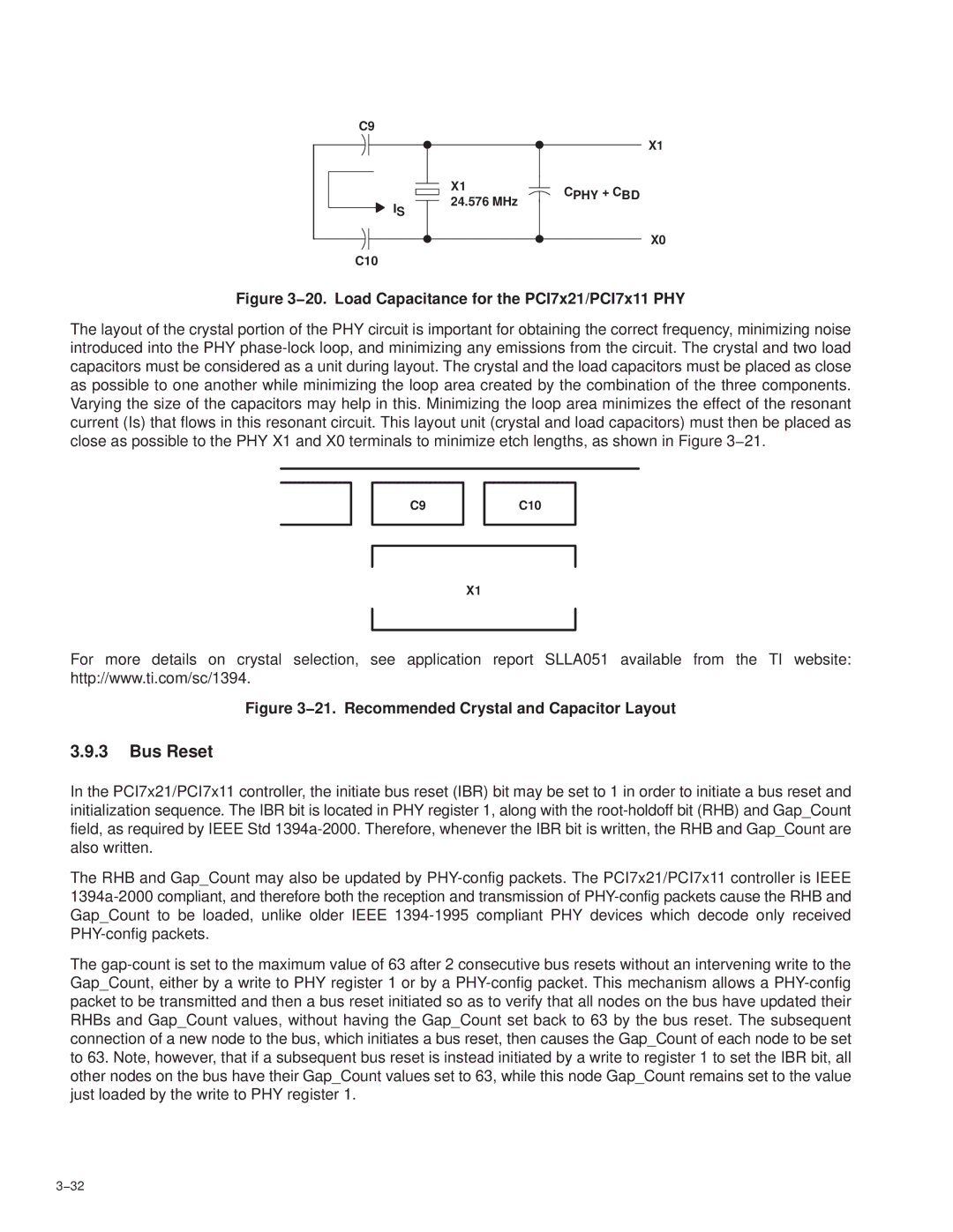 Texas Instruments PCI7411, PCI7611, PCI7621, PCI7421 manual Bus Reset, Cphy + CBD, 32 