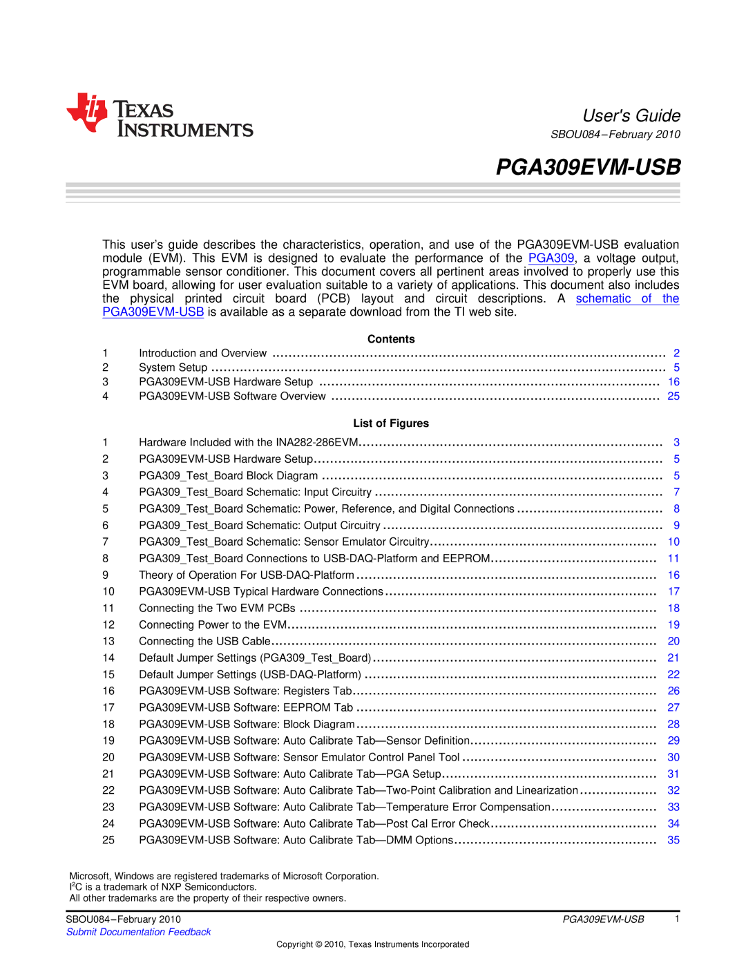 Texas Instruments PGA309EVM-USB manual 