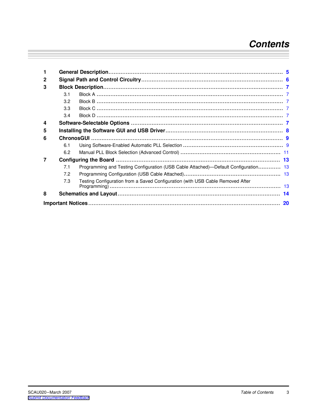 Texas Instruments SCAU020 manual Contents 