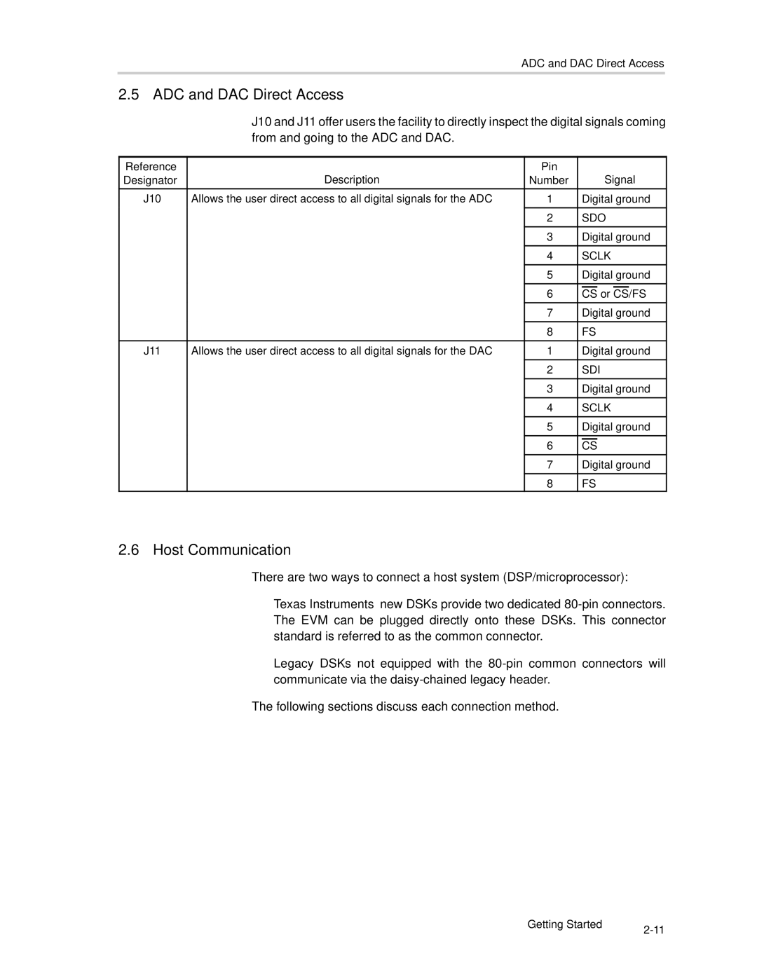 Texas Instruments SLAU081 manual ADC and DAC Direct Access, Host Communication 