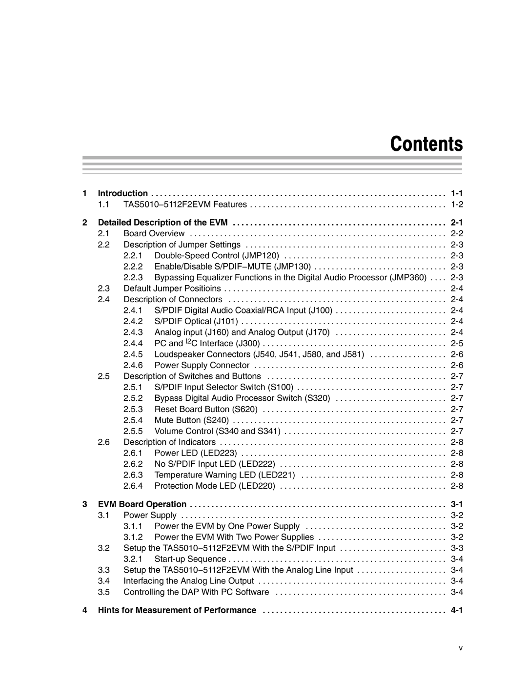 Texas Instruments SLEU056 manual Contents 