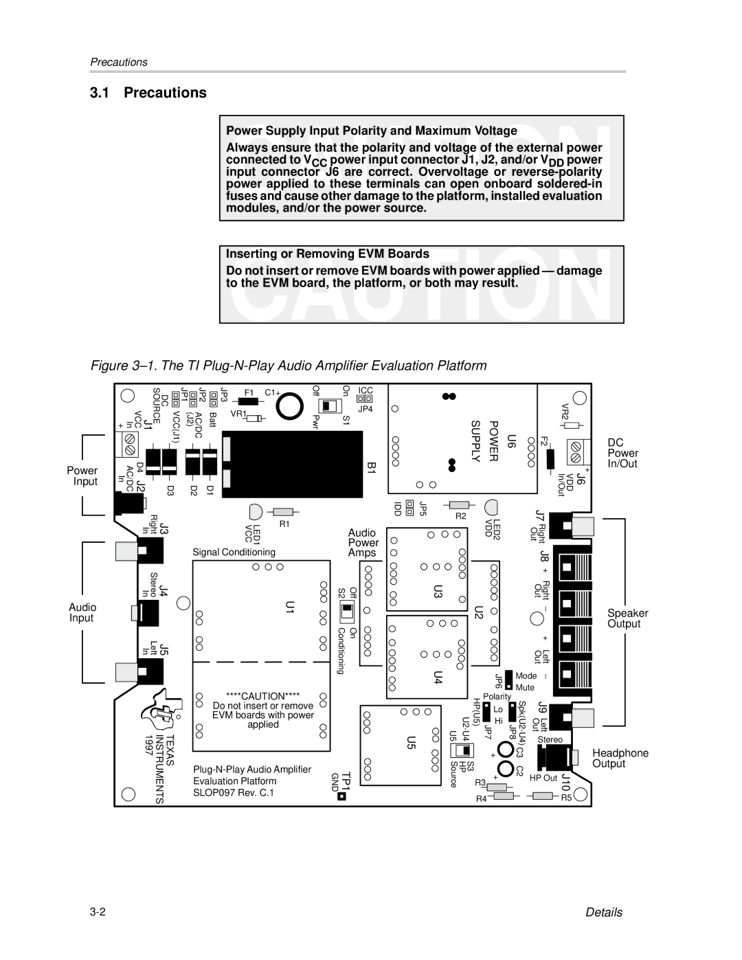 Texas Instruments SLOU023A manual TI Plug-N-Play Audio Amplifier Evaluation Platform 