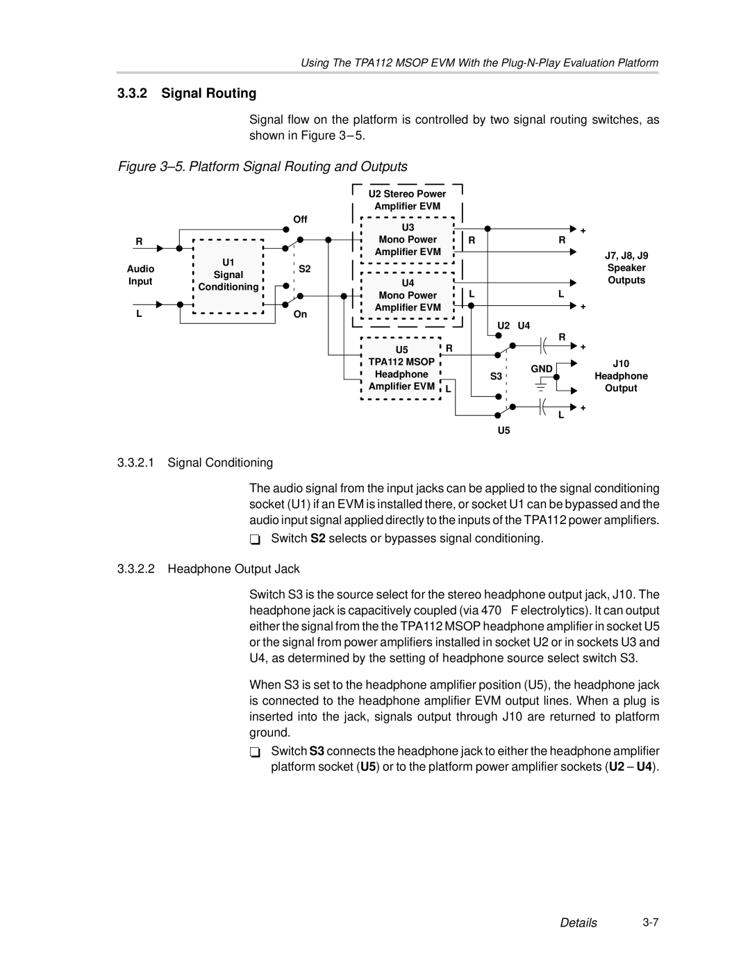 Texas Instruments SLOU023A manual Signal Routing, Signal Conditioning 