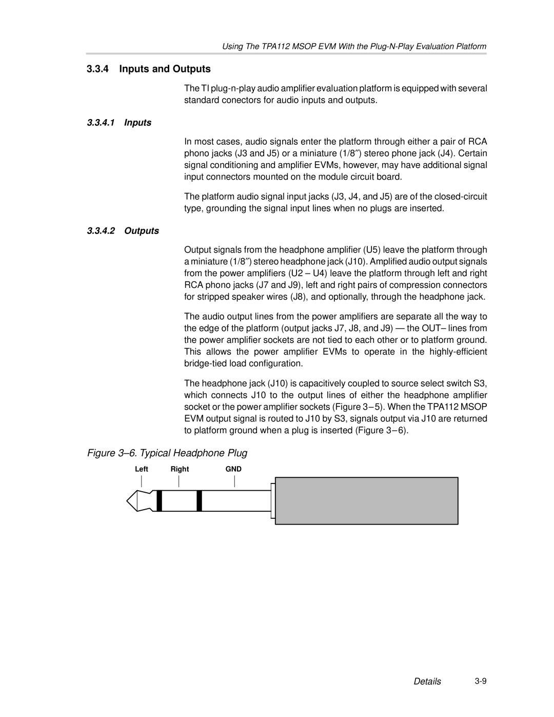 Texas Instruments SLOU023A manual Inputs and Outputs 