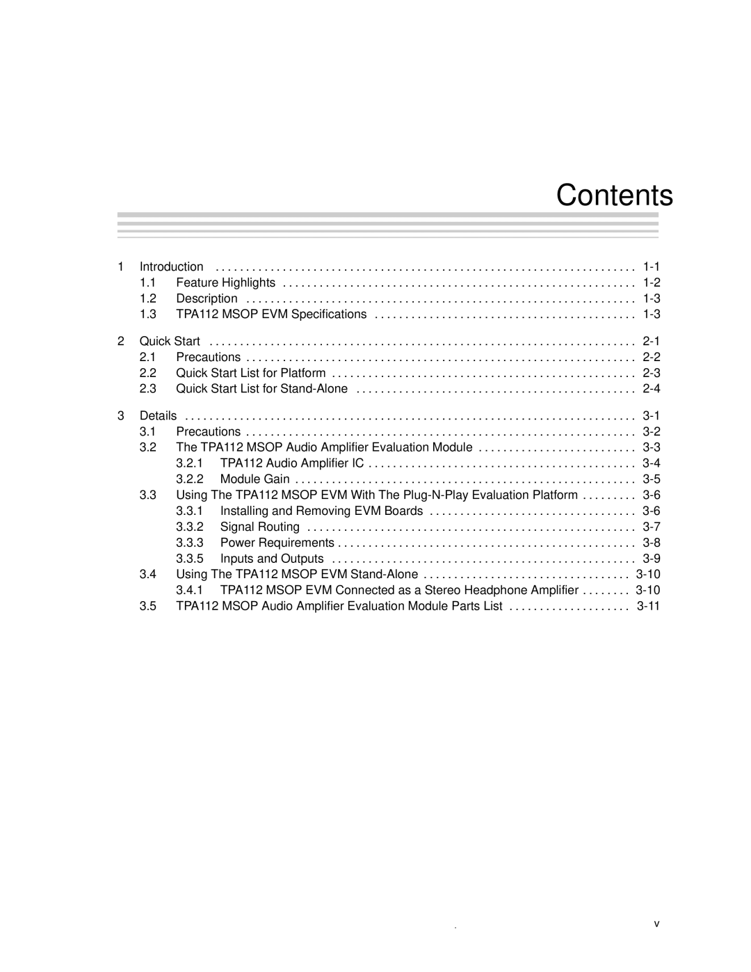 Texas Instruments SLOU023A manual Contents 