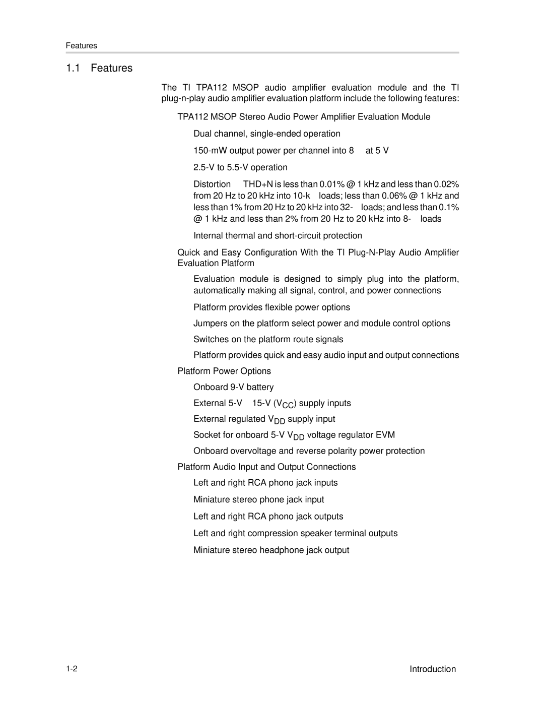 Texas Instruments SLOU023A manual Features 